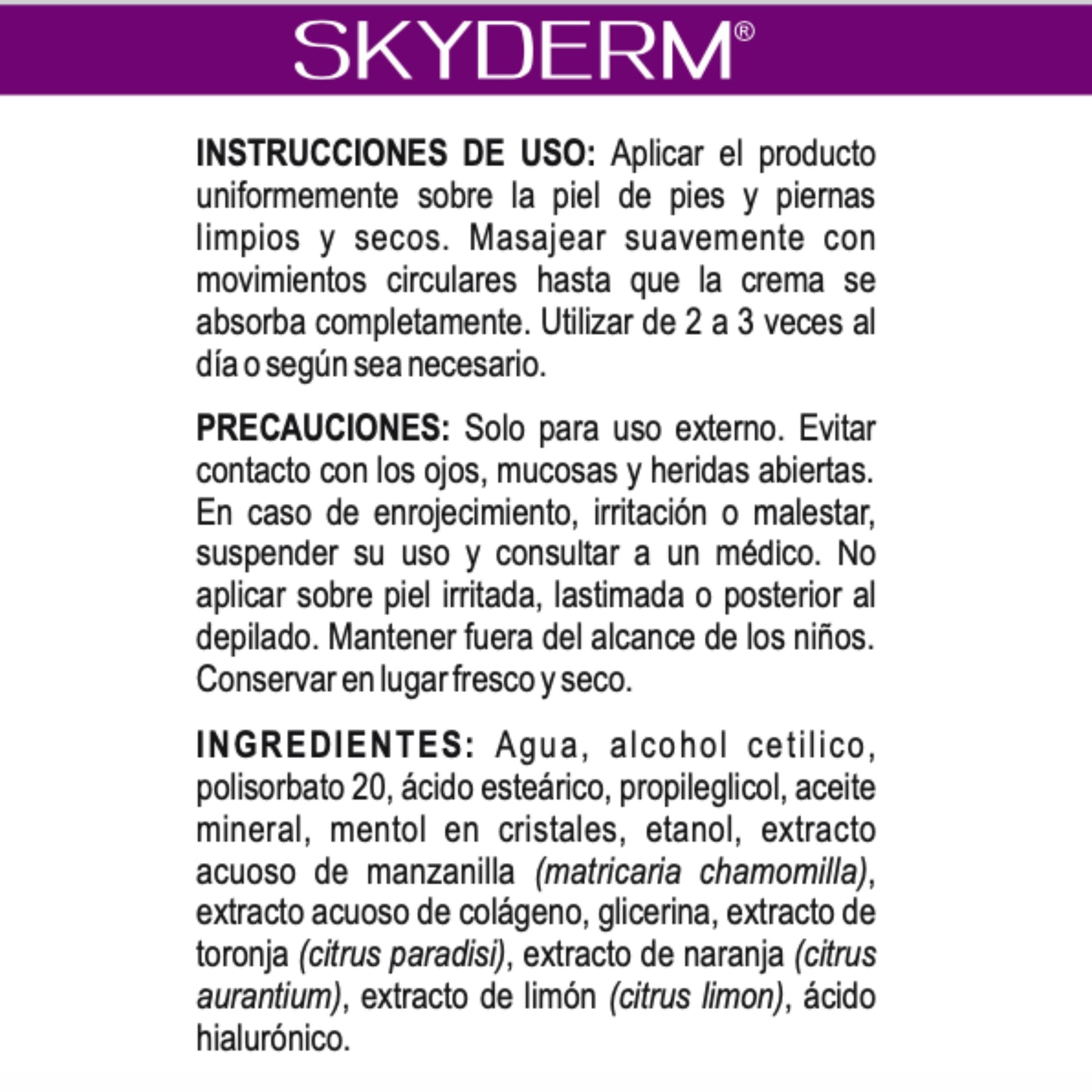 Skyderm Crema Pies y Piernas 120 ml